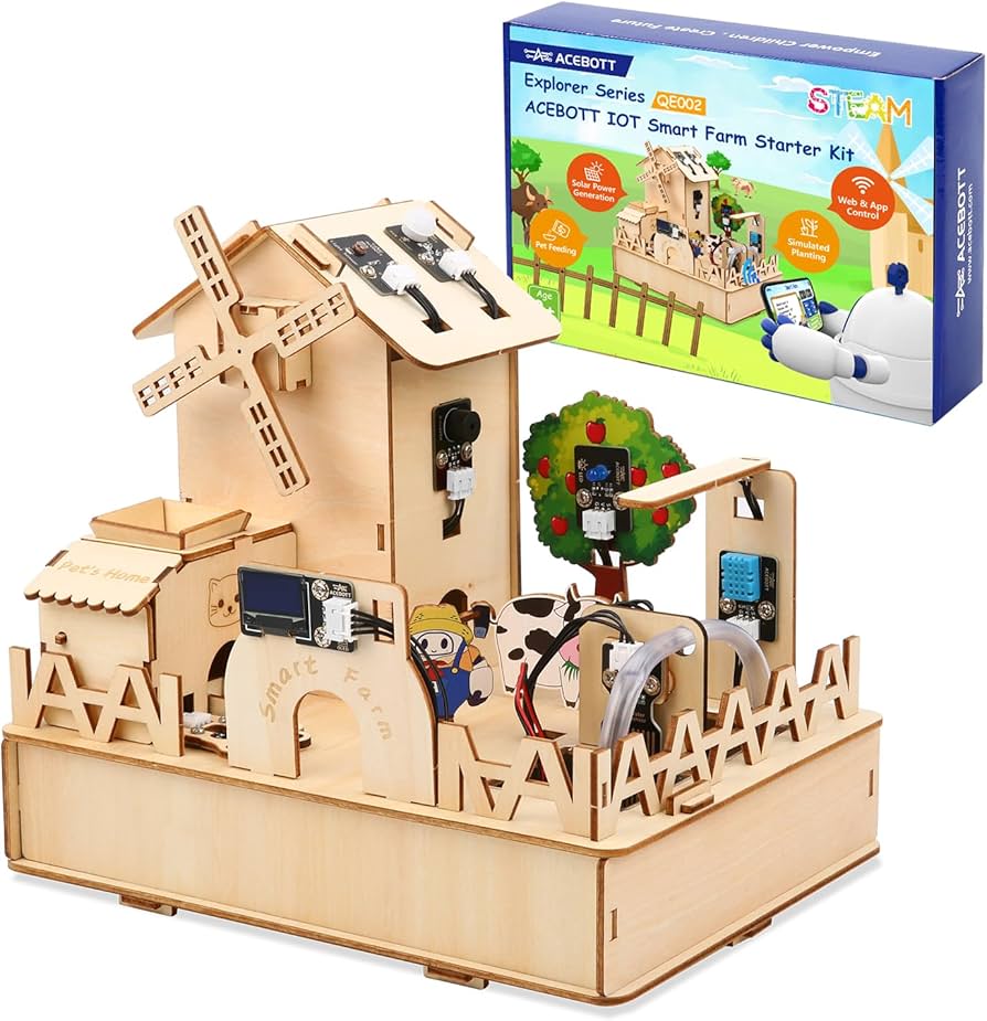 ACEBOTT Smart Home Starter Kit for ESP32 Wooden House IoT Wifi (Luxury Version) ---Explorer Series