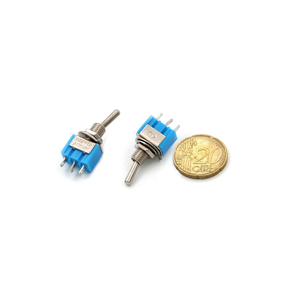 Switch Toggle 3-Pin SPDT ON-OFF-ON 13x7mm Blue