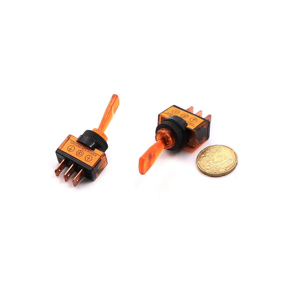 Switch Toggle  3-Pin SPDT  24x14mm ON-OFF  Orange Lamp