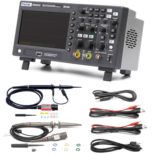 Hantek DSO2D10 100MHz 2CH Signal Generation Oscilloscope with Signal Source (EU Plug) - Beirut ElectroCity