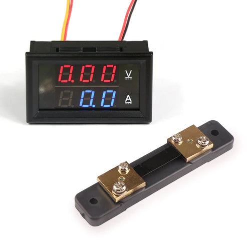 0.28" 100V 50A Dual LED Voltmeter Ammeter Blue+Red with Shunt