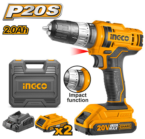 Ingco Cordless Drill 20V 66Nm Li-ion Battery 2Ah x2 + Box - Beirut ElectroCity