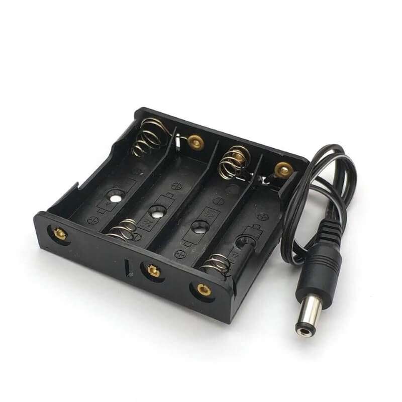 4xAA Battery Holder + DC Jack - Beirut ElectroCity