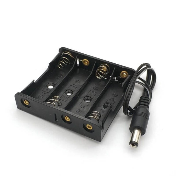 4xAA Battery Holder + DC Jack - Beirut ElectroCity