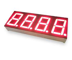 7 segment 1.5" CA red 4 digit clock - Beirut ElectroCity