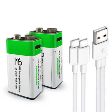 USB-C Rechargeable 9V Battery (pack of 1)