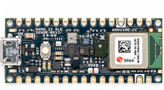 Arduino Nano33 BLE sense NRF52840  Processor BLE, AI enabled ,  multiple on board sensors finger size arduino and python supoort