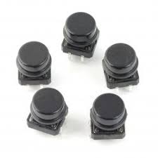 Round Cap for Square Tactile Switch  (5pcs per pack) Black
