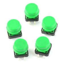 Round Cap for Square Tactile Switch  (5pcs per pack) Green