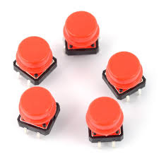 Round Cap for Square Tactile Switch  (5pcs per pack) Red