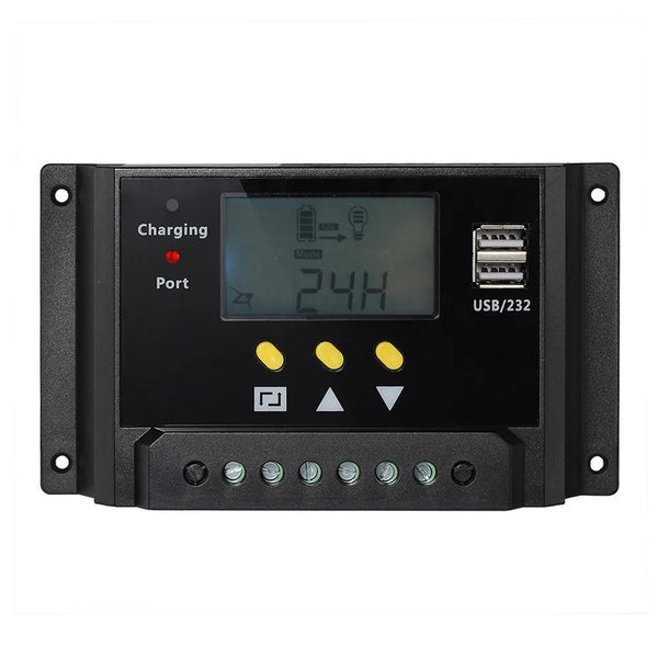 PWM 10A 12/24V Solar Charge Lamp Controller, Dual USB, LCD Display - Beirut ElectroCity