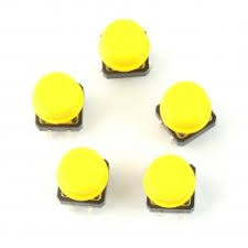 Round Cap for Square Tactile Switch  (5pcs per pack) Yellow - Beirut ElectroCity