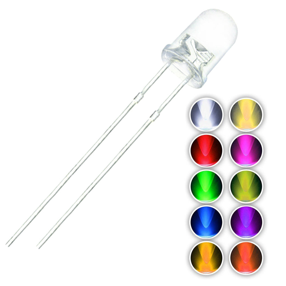 28mm Leg White LED 3mm  (5pcs) - Beirut ElectroCity