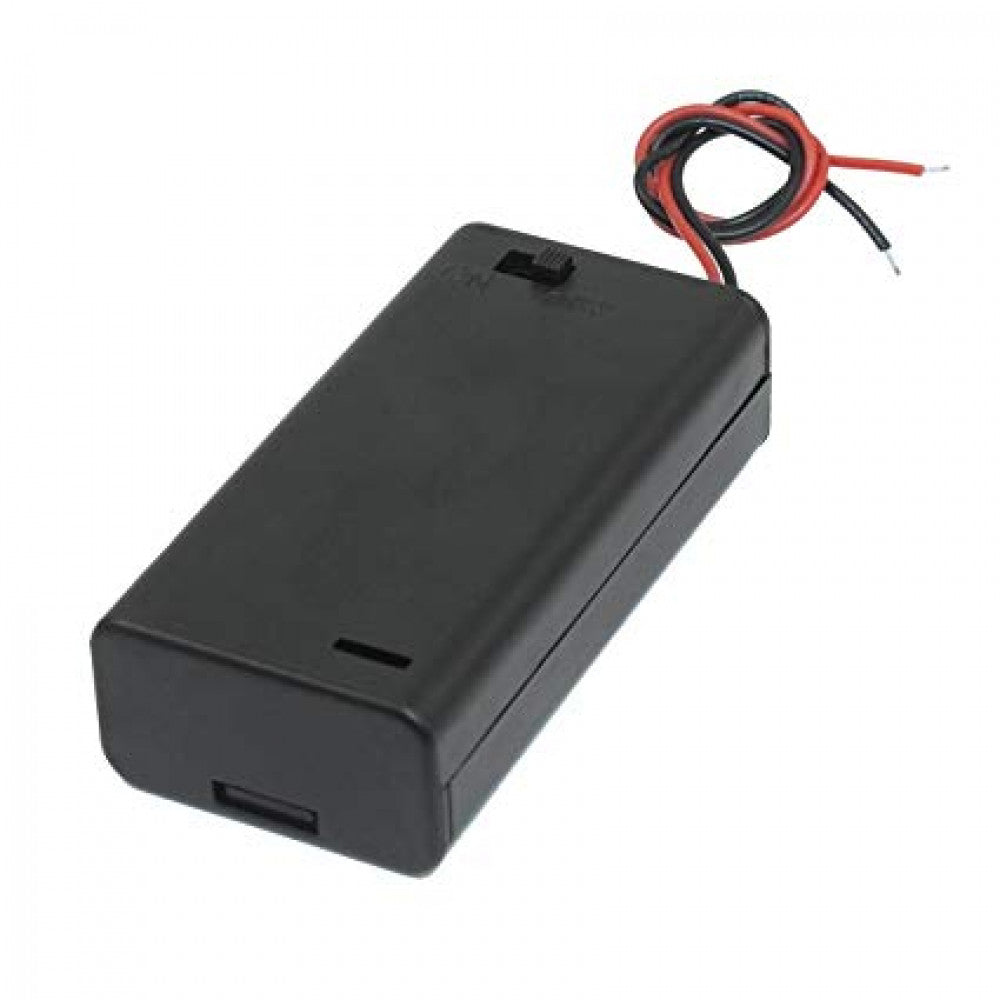 2 x AA Battery Holder Box, With Cover/on-off