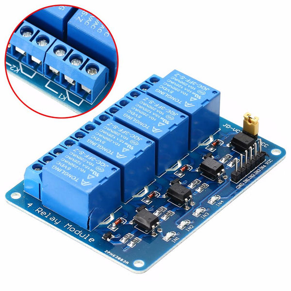 4 Channel Relay Module with light coupling 5V