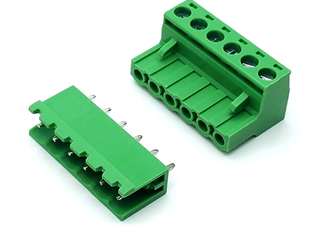 Screw Terminal
Male + Female
Green, 6 Pin